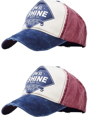 Tezzgelsin Unisex Eskitme Jewel Shine Ayarlanabilir Beyzbol Kep Şapka Baseball Şapka 2'li Set
