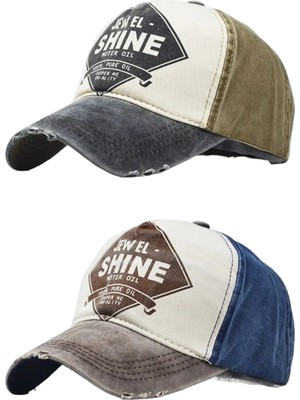 Tezzgelsin Unisex Eskitme Jewel Shine Ayarlanabilir Beyzbol Kep Şapka Baseball Şapka 2'li Set