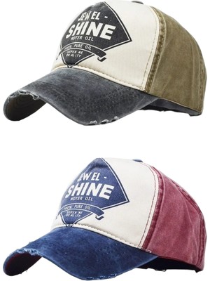 Tezzgelsin Unisex Eskitme Jewel Shine Ayarlanabilir Beyzbol Kep Şapka Baseball Şapka 2'li Set