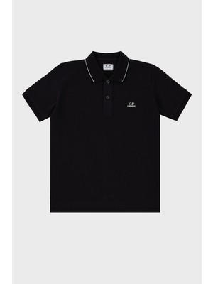 C.p. Company Streç Pamuklu Çocuk Polo Yaka T Shirt Polo Yaka T Shirt 10CKPL023 005263W 999