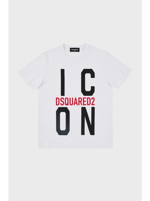 Dsquared2 Pamuklu Bisiklet Yaka Çocuk T Shirt DQ0243 D002F T Shirt DQ0243