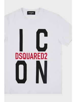 Dsquared2 Pamuklu Bisiklet Yaka Çocuk T Shirt DQ0243 D002F T Shirt DQ0243