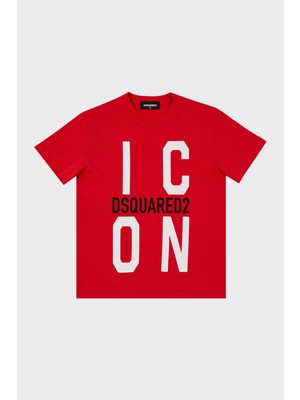 Dsquared2 Pamuklu Bisiklet Yaka Çocuk T Shirt DQ0243 D002F T Shirt DQ0243