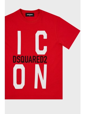 Dsquared2 Pamuklu Bisiklet Yaka Çocuk T Shirt DQ0243 D002F T Shirt DQ0243