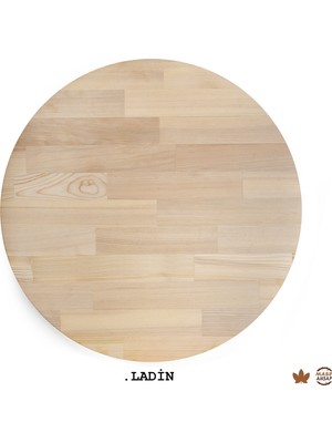 Woodlife Yuvarlak Ahşap Plaka Masa ve Sehpa Tablası LADİN-110 Cm-30 mm