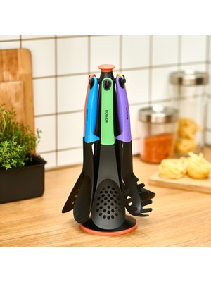 Karaca Rainbow 7 Parça Standlı Servis Seti