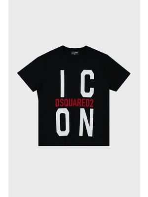 Dsquared2 Pamuklu Bisiklet Yaka Çocuk T Shirt Dq0243 D002F T Shirt Dq0243