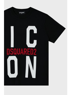 Dsquared2 Pamuklu Bisiklet Yaka Çocuk T Shirt Dq0243 D002F T Shirt Dq0243