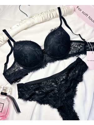 Es Lingerie Mona Black Sütyen Takımı Desteksiz