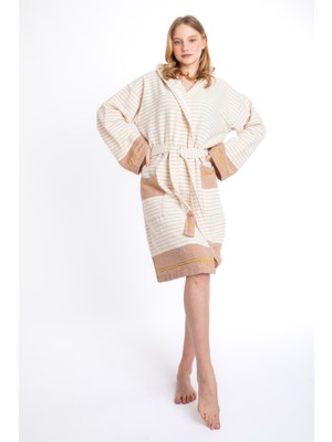 Sensomia Viola  Pamuklu Peştamal Bornoz Plaj Banyo Duş Deniz Havuz Bornozu