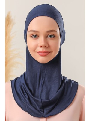 Melodi Scarf Kadın Tesettür Boyunluklu Hijab Spor Bone Lacivert