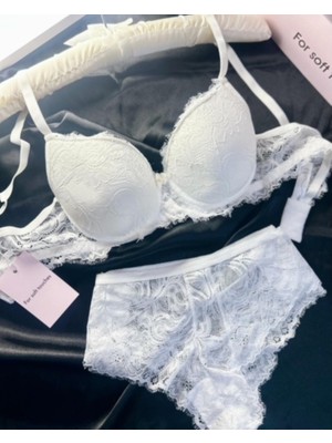 Es Lingerie Mona Beyaz Sütyen Takımı Desteksiz