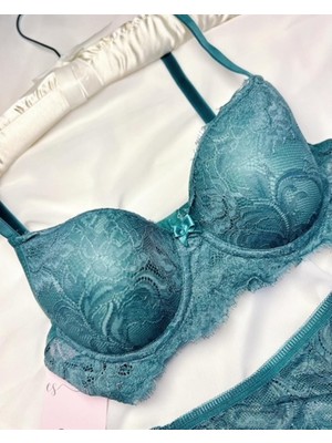 Es Lingerie Mona Dark Green Sütyen Takımı Destekli