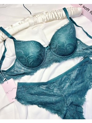 Es Lingerie Mona Dark Green Sütyen Takımı Destekli