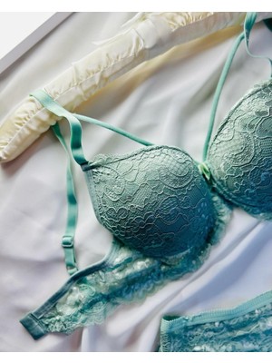 Es Lingerie Mona Su Yeşili Destekli Sütyen Takım