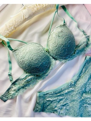 Es Lingerie Mona Su Yeşili Destekli Sütyen Takım