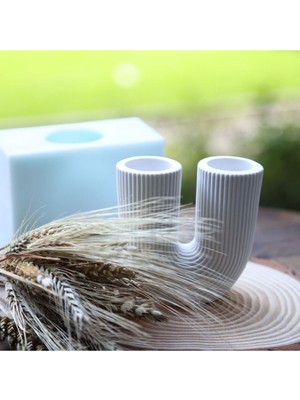 Wammolds Dekoratif Küçük U Vazo Silikon Kalıp