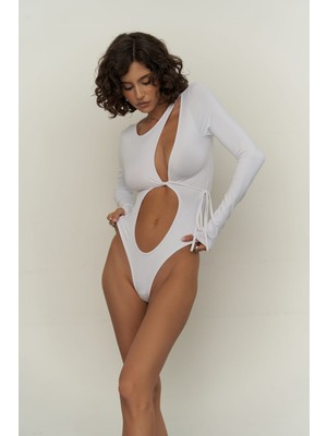 Mai Collection Fiori Beyaz Body Suit