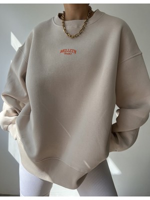 Mai Orange Bej Oversize Sweatshirt