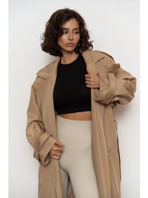 Mai Femme Bej Oversize Trençkot