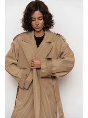 Mai Femme Bej Oversize Trençkot