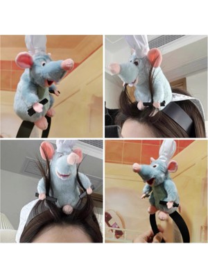 Luxix Ratatouille Hairband Yüz Yıkama Saç Aksesuarı Kadın Firkete Paketi Yüksek Kafatası Sevimli Fare Popüler Şapkalar (Yurt Dışından)