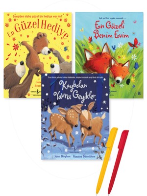 Alfa Kalem+Janet Bingham 3 Kitap Set (En Güzel Hediye-En Güzeli Benim Evim-Kaybolan Yavru Geyikler)