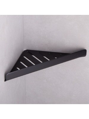 System Banyo Aksesuarları Duş Raf Sistemi Siyah Renk 21 cm