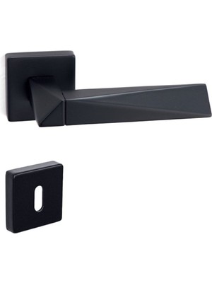 Agate Siyah - Oda Rozetli Kapı Kolu - Hha111Ro11N Al6