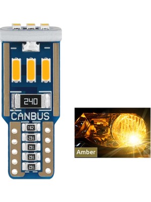 Space Dekoratif LED Ampul T10-15SMD 4014 Canbus 12V Çift Turuncu / LAAM863