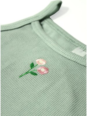 Miela Kids Flora Nakışlı Crop Fitilli Takım