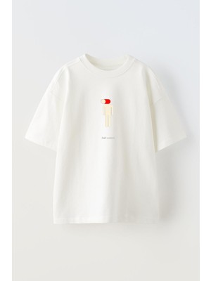 Nmg Tekstil Unisex Beyaz Oversize Pamuk Sold Control Baskılı Örme T-Shirt