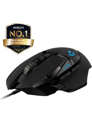 Logitech G G502 HERO LIGHTSYNC 25.600 DPI Yüksek Performanslı Kablolu Oyuncu Mouse - Siyah