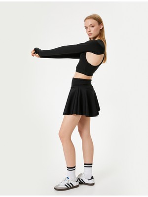 Koton Mini Şort Etek Spor Yüksek Bel Slim Fit