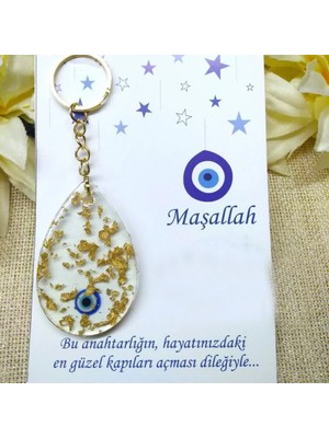 Hayaller Dükkanı 25 Adet Nazar Boncuk Motifli Damla Epoksi Anahtarlık Sünnet Şekerliği