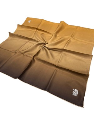 Levidor Twill Ipek Eşarp - Degrade - Kahve Camel