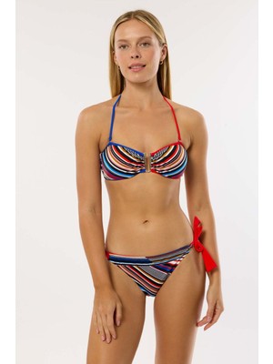 Ayyıldız 4616 Saks Straplez Bikini Takımı