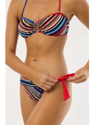 Ayyıldız 4616 Saks Straplez Bikini Takımı