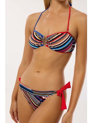 Ayyıldız 4616 Saks Straplez Bikini Takımı