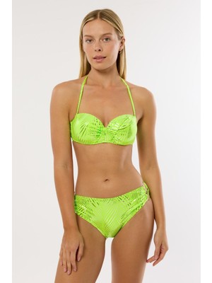 Ayyıldız 4600 Neon Sarı Straplez Bikini Takımı