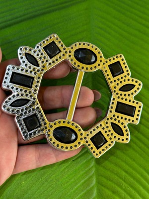 Gönülden Tasarım 11 x 9 cm Siyah Gri Renk Plastik Çanta Tokası Kemer Tokası