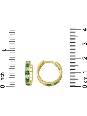 Bilezikci Yeşil Sırataşlı 14 Ayar Altın Genç Küpesi