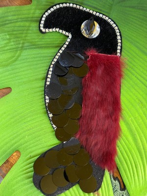 Gönülden Tasarım 28 x 13 cm Keçe Tüğlü Papağan Arma Dikiş Aksesuarı