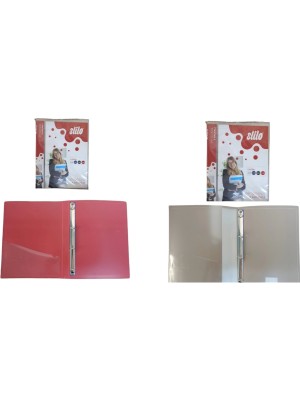 Stilo 4 Halkalı Pp Dosya Ikili ( Kırmızı-Şeffaf)