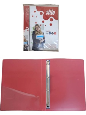 Stilo 4 Halkalı Pp Dosya ( Kırmızı ) / 2 Adet