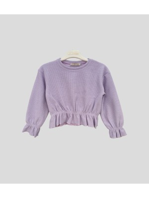 Little Star Kız Çocuk Beli Lastikli Bürümcük Sweatshirt