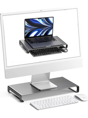 Newolexx Çok Amaçlı Monitör Laptop Notebook Standı Yükseltici Sehpa  Metal- Uzay Gri