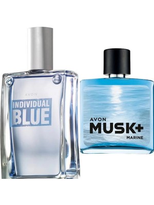 Avon Blue Erkek Parfümü. 100 Ml + Avon Musk Marine Edt 75 Ml 2li Set