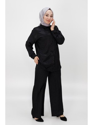 By Coolest Butik 24178 Jessıca Kumaş Çizgili Ikili Takım