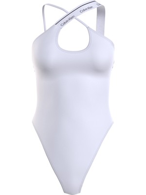 Calvin Klein Beyaz Kadın Mayo Halter One Pıece KW0KW02423YCD